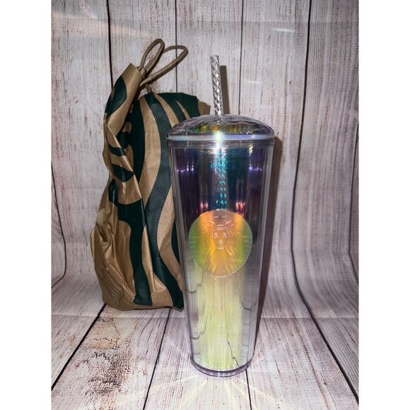 STARBUCKS 2020 VENTI UNICORN RAINBOW IRIDESCENT PRISM DOME VENTI COLD CUP - Picture 2 of 5